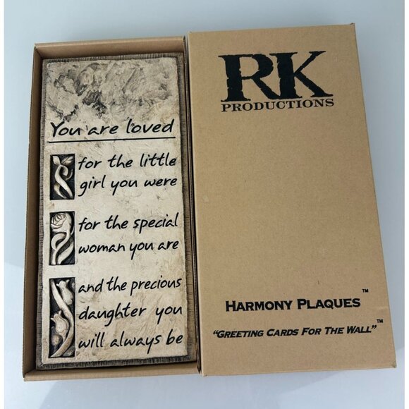 RK Productions Harmony Plaque You are Loved Daughter Gift Cast Stone Wall Art - Picture 2 of 14